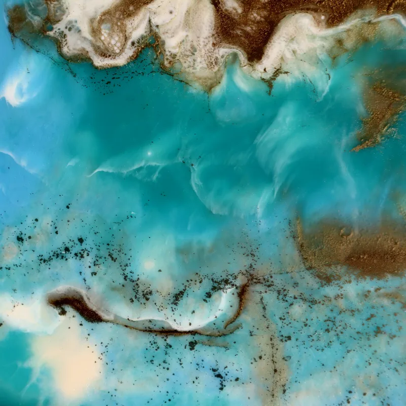 Close-up of high-gloss epoxy floor surface