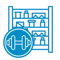 icon of a shelf and heavy weight representing durable flooring