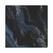 Abstract dark marble texture with blue veining and subtle gray highlights.